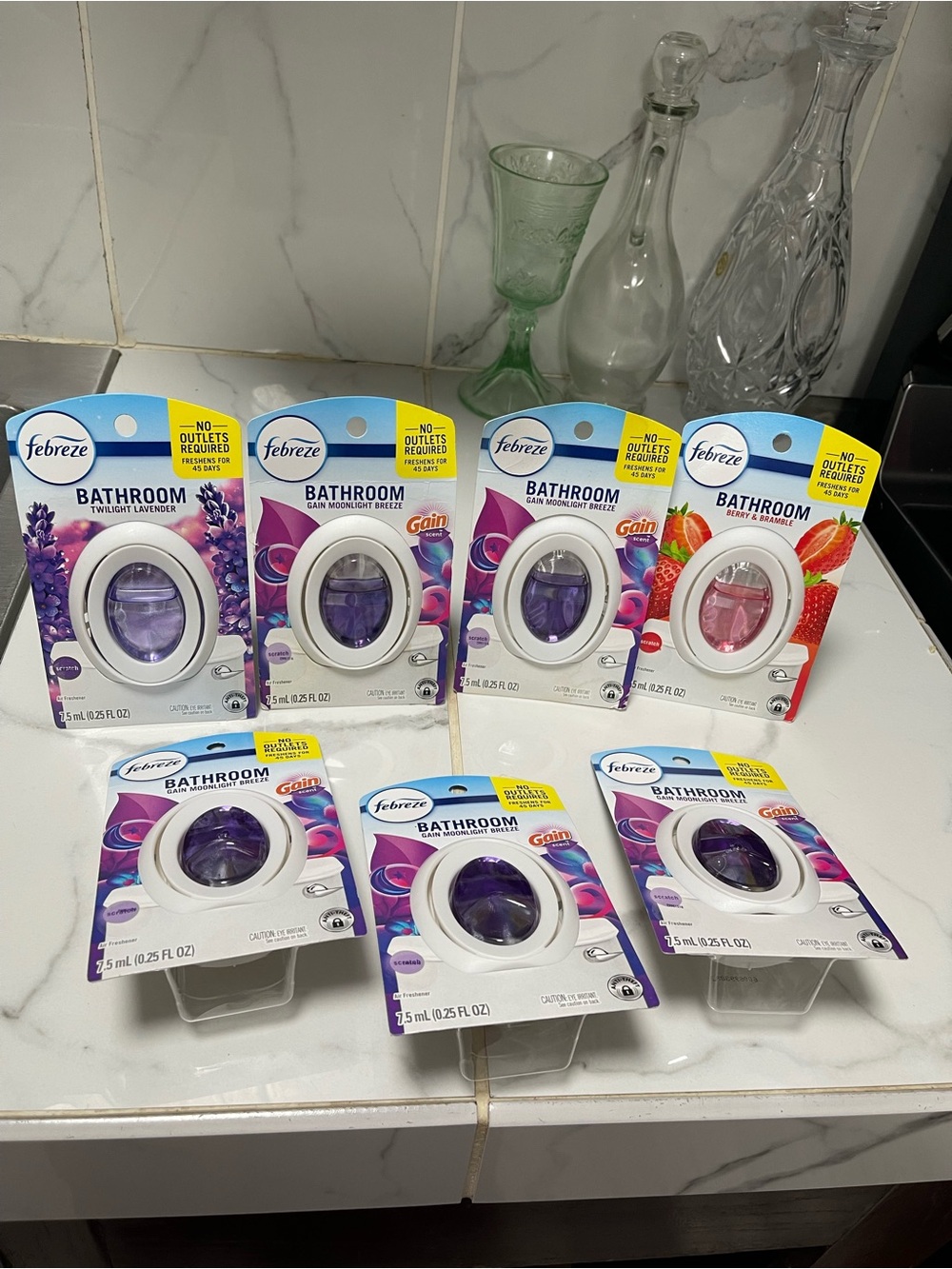 Febreze Bathroom Air Freshener Clip Variety Pack - Purple & Pink
